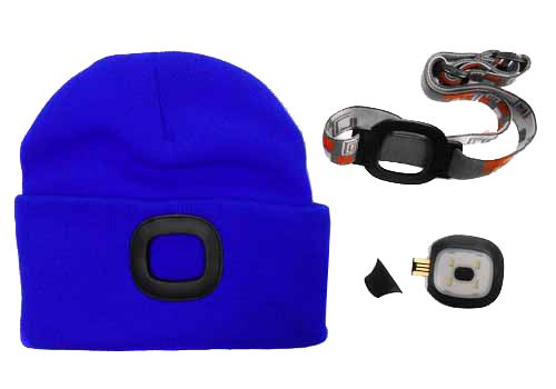 Čepice s LED světlem/modrá