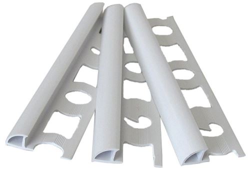 Lišta - profil ukončovací - rohová oblá PVC profil 10mm/2,5m bílá
